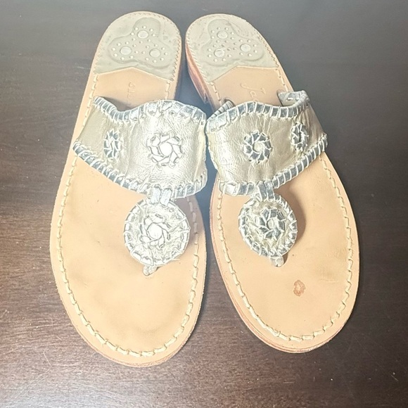 Jack Rogers Metallic Silver and Gold Sandals - Picture 1 of 8